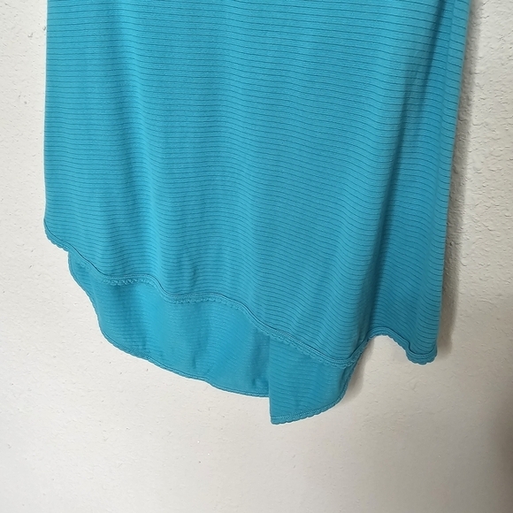 Lululemon 105 Singlet Turquoise Bali Breeze Gray Micro Stripe Size 8 - Picture 2 of 6